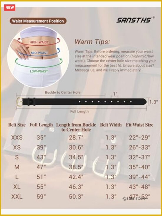 Faux Leather Belt for Jeans Pants Dresses 1.25 Inch main image 6